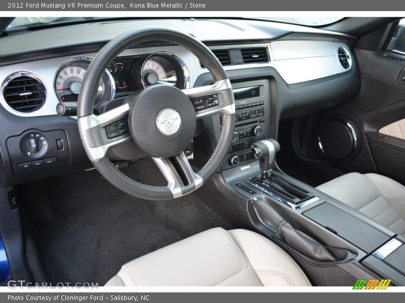 Kona Blue Metallic / Stone 2012 Ford Mustang V6 Premium Coupe