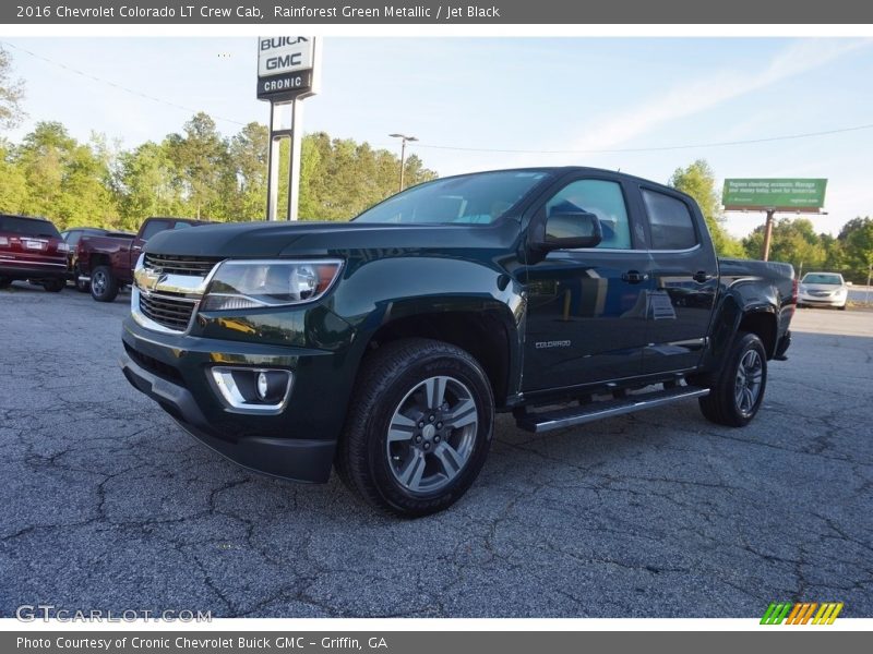 Rainforest Green Metallic / Jet Black 2016 Chevrolet Colorado LT Crew Cab