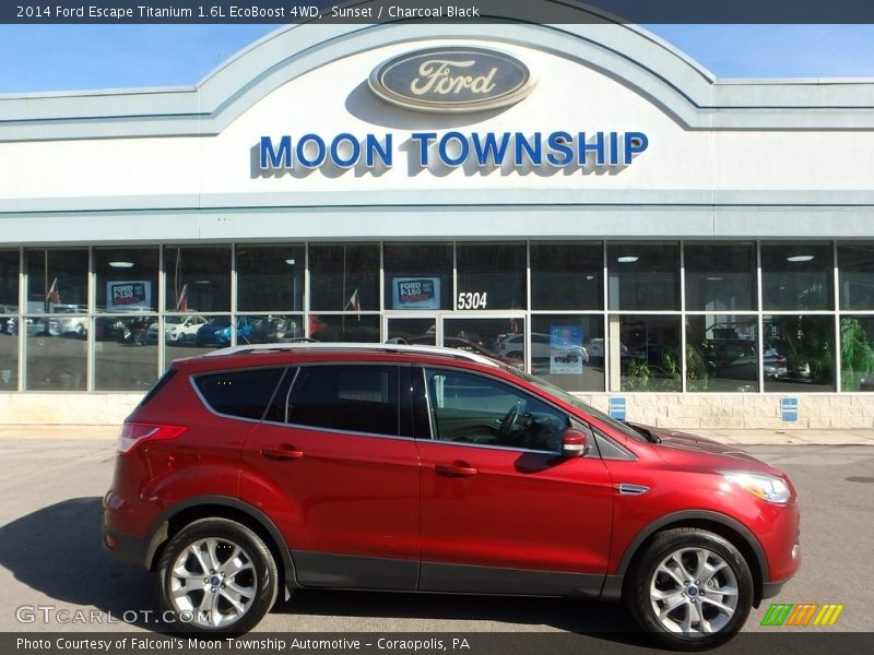 Sunset / Charcoal Black 2014 Ford Escape Titanium 1.6L EcoBoost 4WD