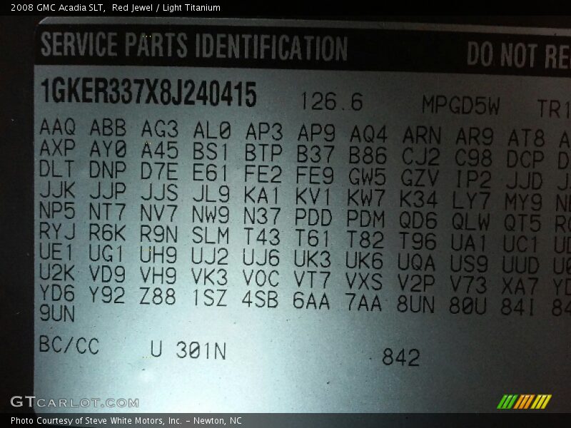 Red Jewel / Light Titanium 2008 GMC Acadia SLT