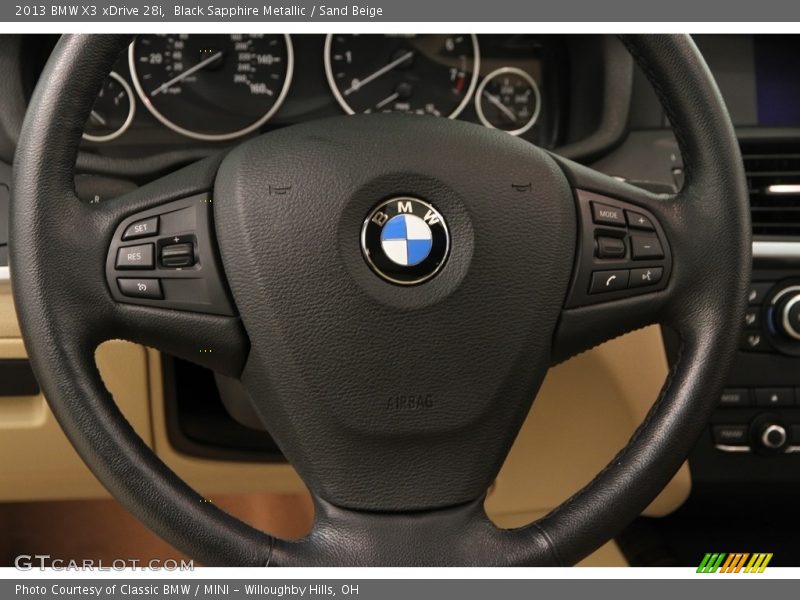 Black Sapphire Metallic / Sand Beige 2013 BMW X3 xDrive 28i