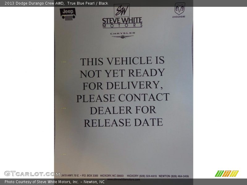 True Blue Pearl / Black 2013 Dodge Durango Crew AWD