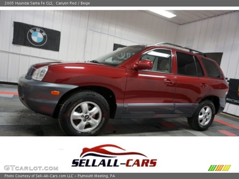 Canyon Red / Beige 2005 Hyundai Santa Fe GLS