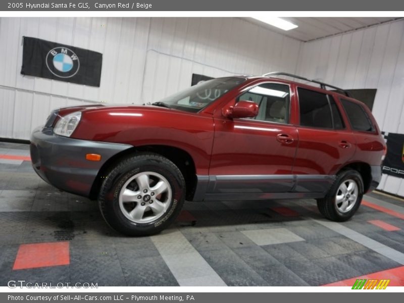 Canyon Red / Beige 2005 Hyundai Santa Fe GLS