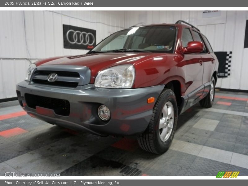 Canyon Red / Beige 2005 Hyundai Santa Fe GLS