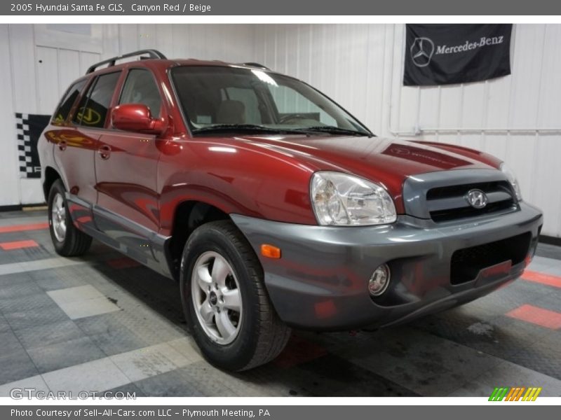 Canyon Red / Beige 2005 Hyundai Santa Fe GLS