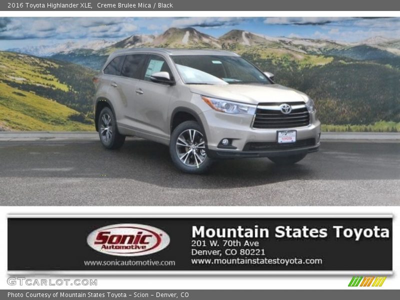 Creme Brulee Mica / Black 2016 Toyota Highlander XLE