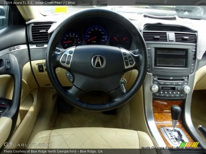 Deep Green Pearl / Camel 2004 Acura TL 3.2