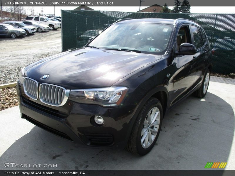 Sparkling Brown Metallic / Sand Beige 2016 BMW X3 xDrive28i