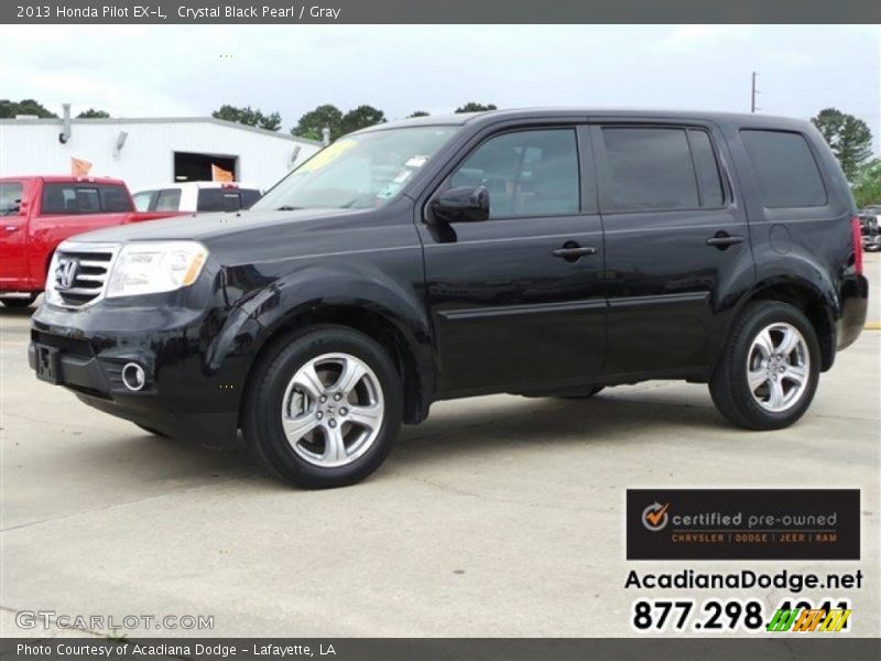 Crystal Black Pearl / Gray 2013 Honda Pilot EX-L