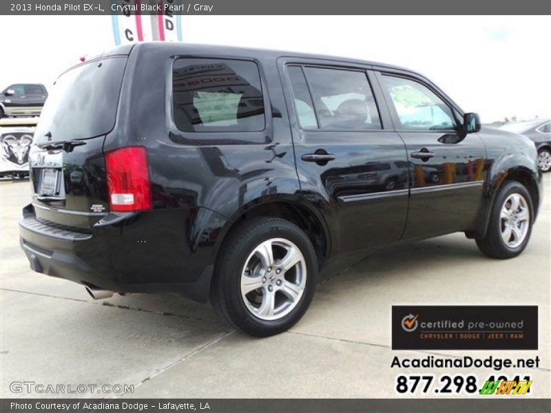 Crystal Black Pearl / Gray 2013 Honda Pilot EX-L