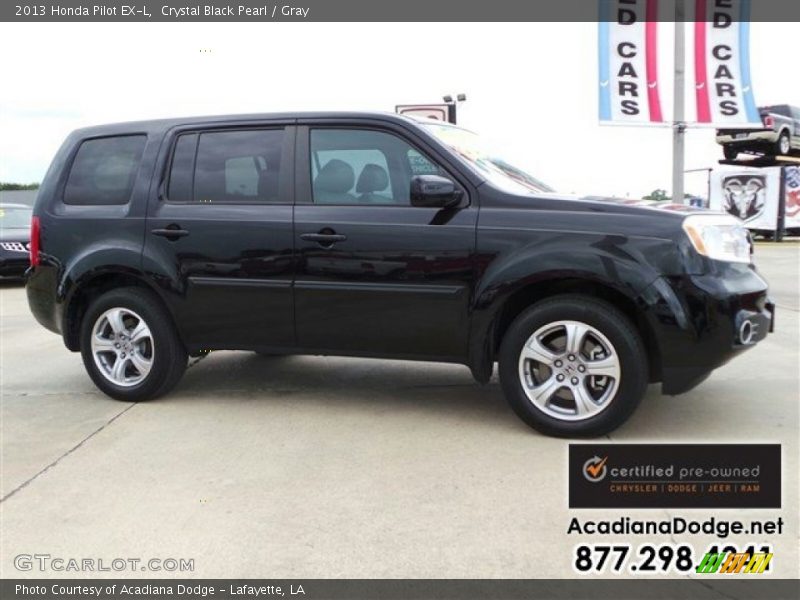 Crystal Black Pearl / Gray 2013 Honda Pilot EX-L