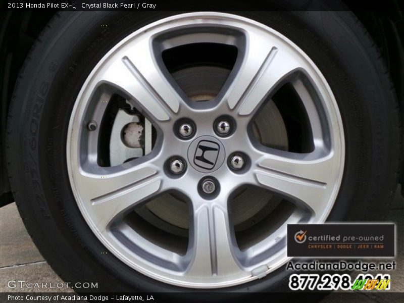 Crystal Black Pearl / Gray 2013 Honda Pilot EX-L