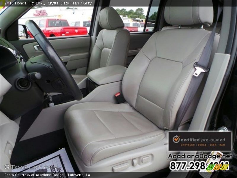 Crystal Black Pearl / Gray 2013 Honda Pilot EX-L