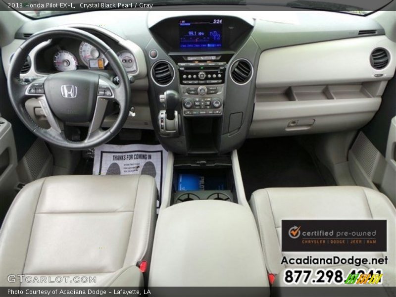 Crystal Black Pearl / Gray 2013 Honda Pilot EX-L