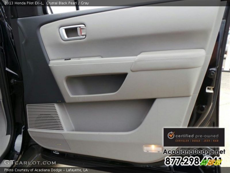 Crystal Black Pearl / Gray 2013 Honda Pilot EX-L