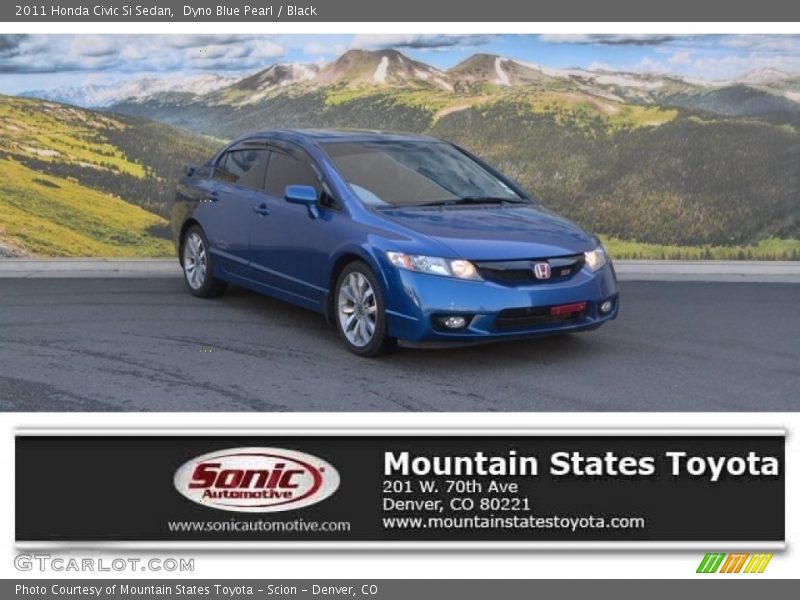 Dyno Blue Pearl / Black 2011 Honda Civic Si Sedan