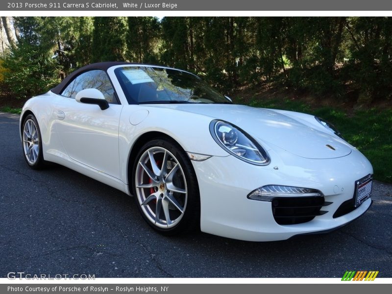 White / Luxor Beige 2013 Porsche 911 Carrera S Cabriolet