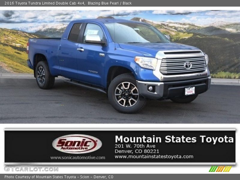 Blazing Blue Pearl / Black 2016 Toyota Tundra Limited Double Cab 4x4