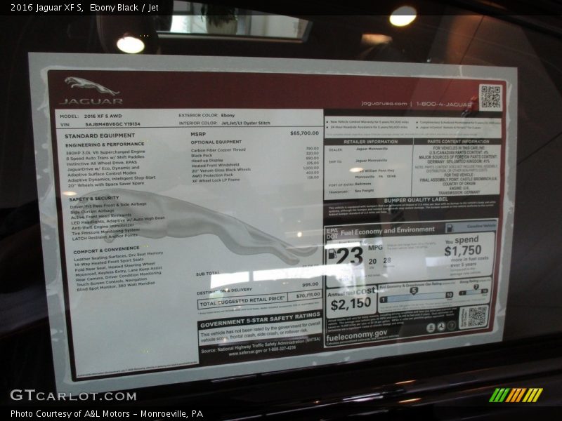 Ebony Black / Jet 2016 Jaguar XF S