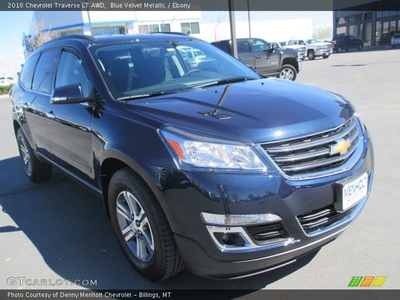 Blue Velvet Metallic / Ebony 2016 Chevrolet Traverse LT AWD