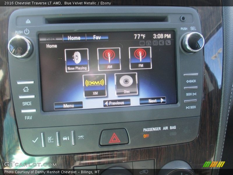 Blue Velvet Metallic / Ebony 2016 Chevrolet Traverse LT AWD