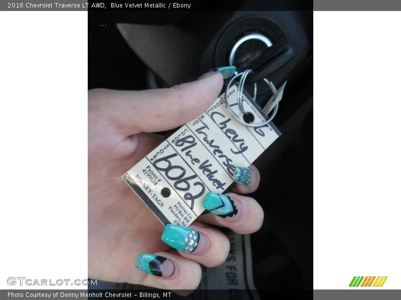 Blue Velvet Metallic / Ebony 2016 Chevrolet Traverse LT AWD