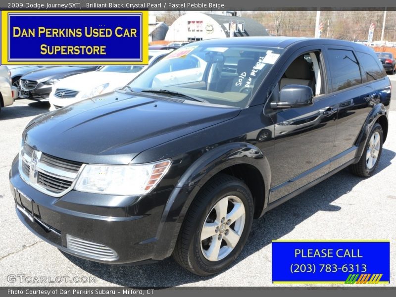 Brilliant Black Crystal Pearl / Pastel Pebble Beige 2009 Dodge Journey SXT