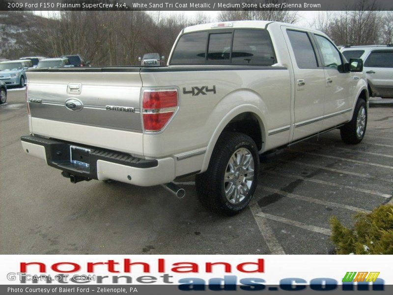 White Sand Tri Coat Metallic / Medium Stone Leather/Sienna Brown 2009 Ford F150 Platinum SuperCrew 4x4