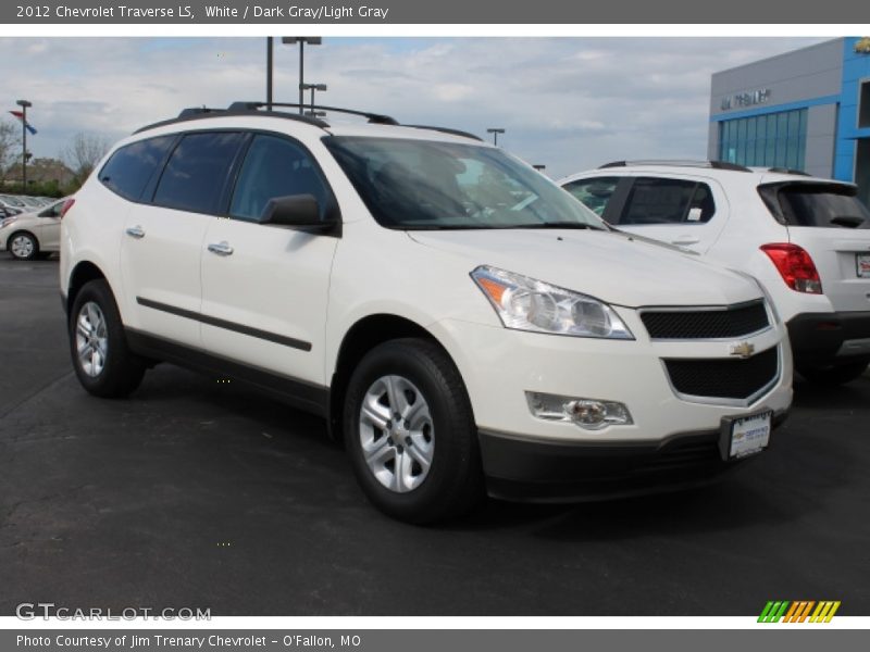 White / Dark Gray/Light Gray 2012 Chevrolet Traverse LS