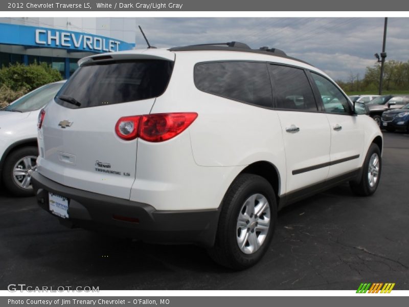 White / Dark Gray/Light Gray 2012 Chevrolet Traverse LS