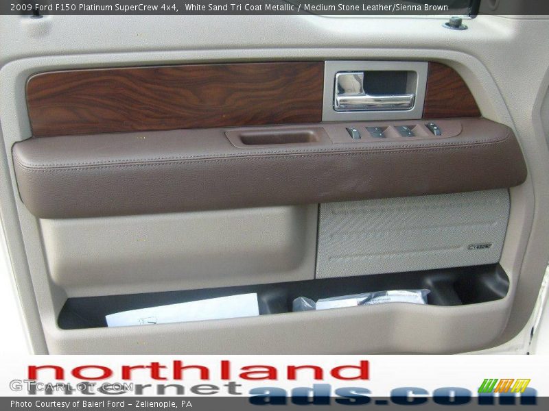 White Sand Tri Coat Metallic / Medium Stone Leather/Sienna Brown 2009 Ford F150 Platinum SuperCrew 4x4