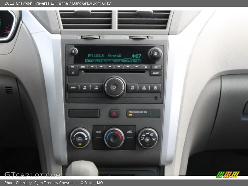White / Dark Gray/Light Gray 2012 Chevrolet Traverse LS
