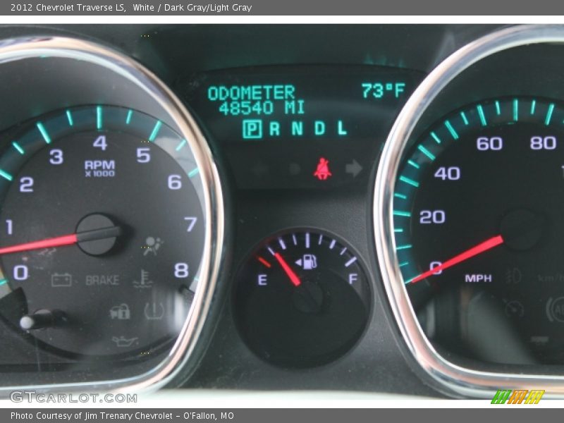 White / Dark Gray/Light Gray 2012 Chevrolet Traverse LS