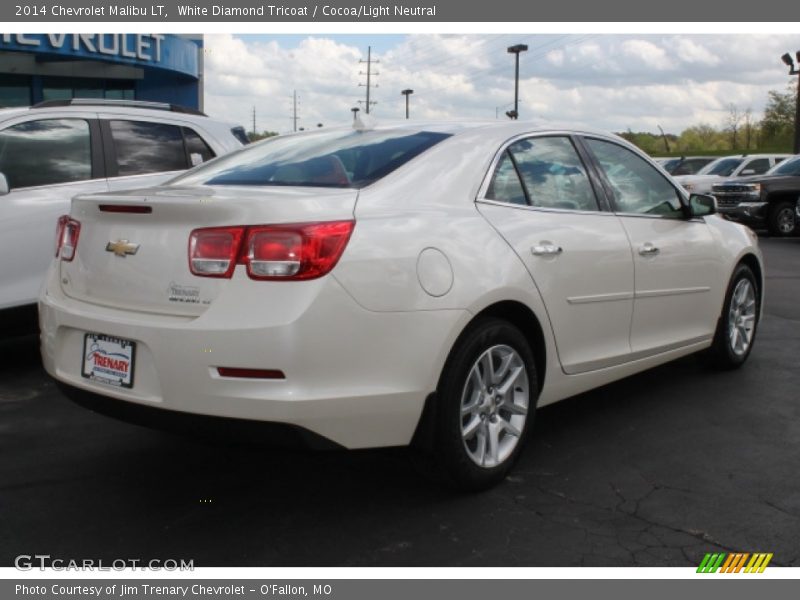 White Diamond Tricoat / Cocoa/Light Neutral 2014 Chevrolet Malibu LT