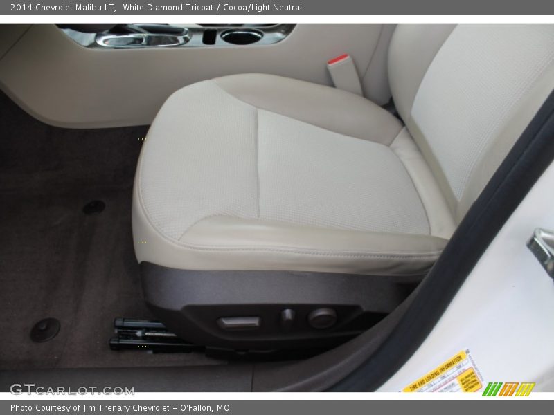 White Diamond Tricoat / Cocoa/Light Neutral 2014 Chevrolet Malibu LT