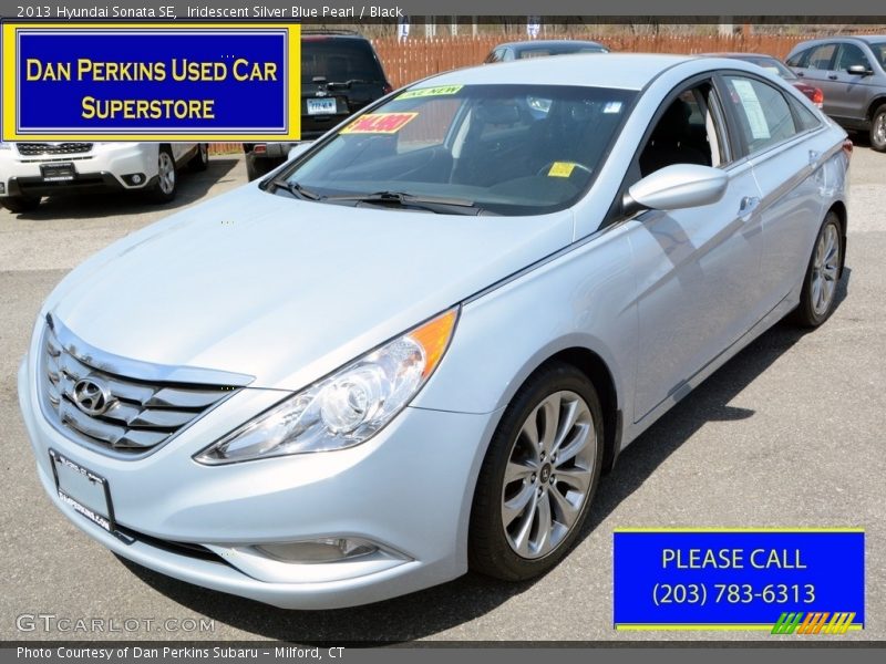 Iridescent Silver Blue Pearl / Black 2013 Hyundai Sonata SE