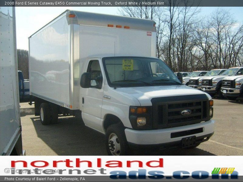 Oxford White / Medium Flint 2008 Ford E Series Cutaway E450 Commercial Moving Truck