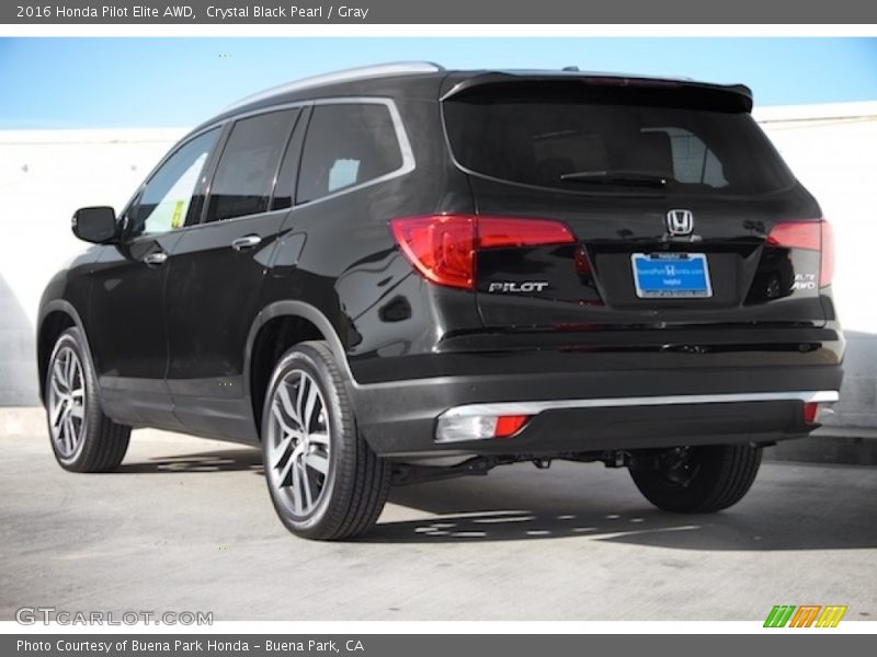 Crystal Black Pearl / Gray 2016 Honda Pilot Elite AWD