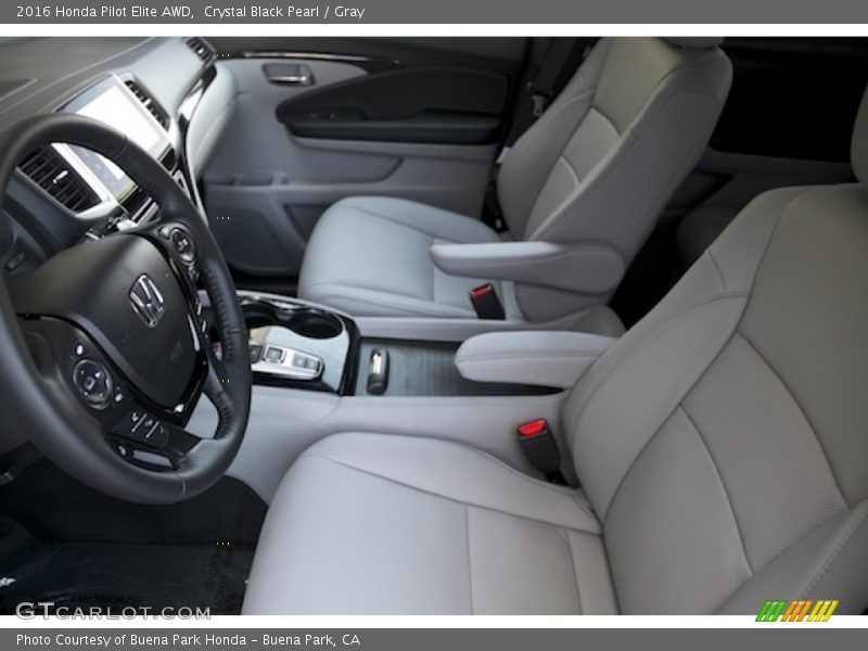 Crystal Black Pearl / Gray 2016 Honda Pilot Elite AWD