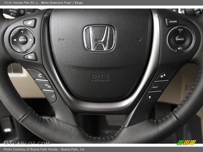 White Diamond Pearl / Beige 2016 Honda Pilot EX-L