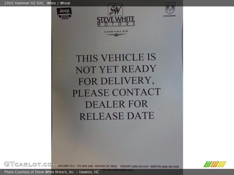 White / Wheat 2003 Hummer H2 SUV