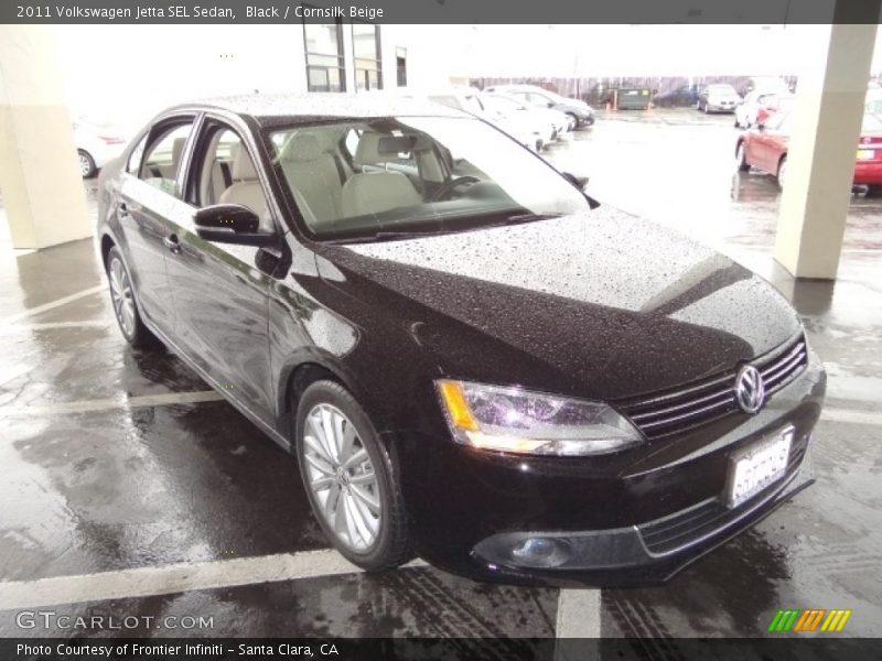 Black / Cornsilk Beige 2011 Volkswagen Jetta SEL Sedan