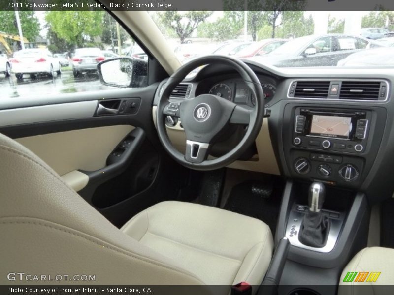 Black / Cornsilk Beige 2011 Volkswagen Jetta SEL Sedan