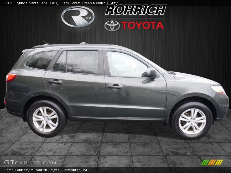 Black Forest Green Metallic / Gray 2010 Hyundai Santa Fe SE 4WD