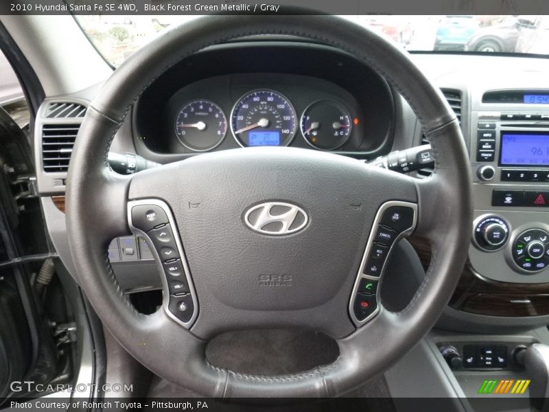 Black Forest Green Metallic / Gray 2010 Hyundai Santa Fe SE 4WD