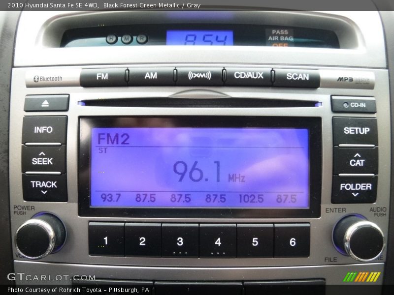 Black Forest Green Metallic / Gray 2010 Hyundai Santa Fe SE 4WD