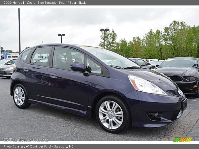 Blue Sensation Pearl / Sport Black 2009 Honda Fit Sport