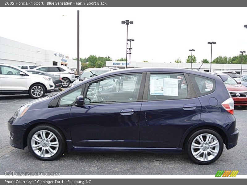 Blue Sensation Pearl / Sport Black 2009 Honda Fit Sport