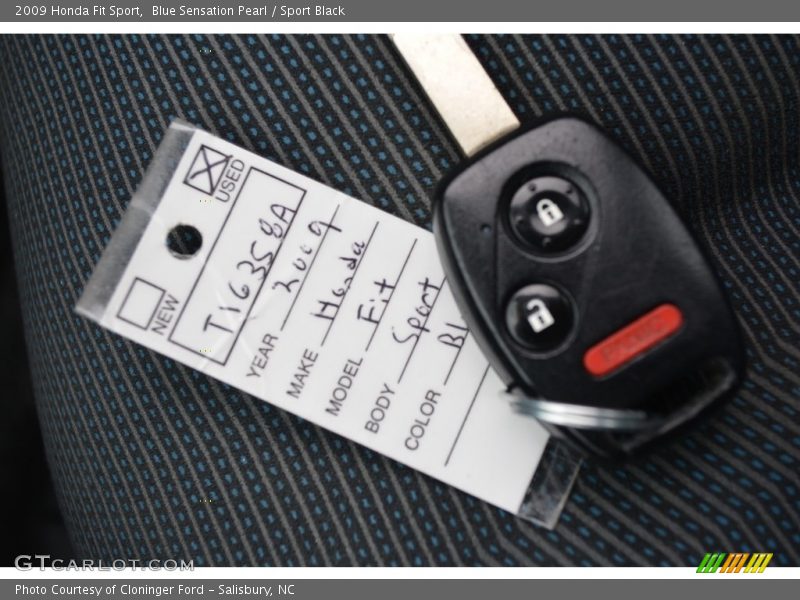 Blue Sensation Pearl / Sport Black 2009 Honda Fit Sport